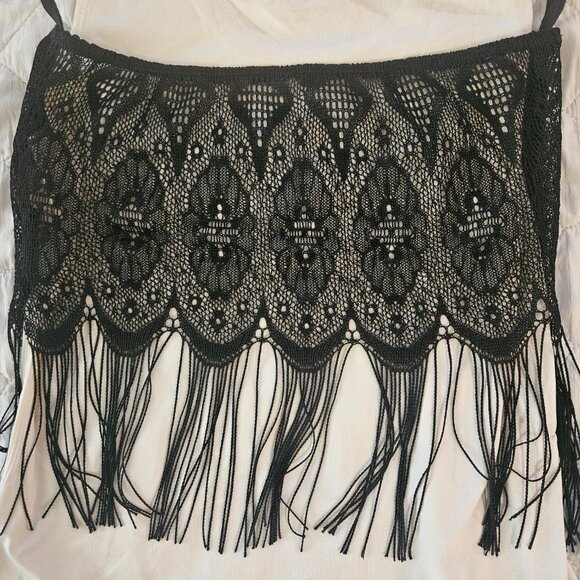 Vintage "Wild U.S.A." brand Fringed Bandeau Top, Sz Small - Picture 4 of 9